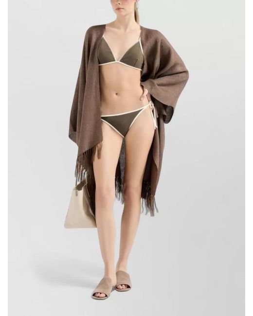 Brunello Cucinelli Multicolor Triangle Bikini Top