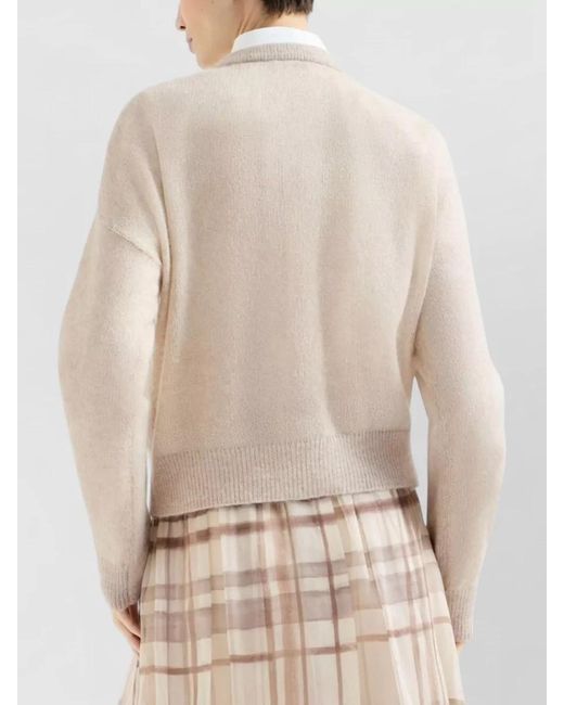 Brunello Cucinelli Natural Shimmer Knit Cardigan