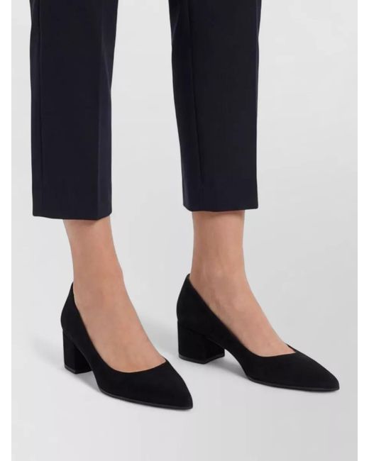 Gianvito Rossi Black Piper Suede Pumps Pointed Toe Block Heel