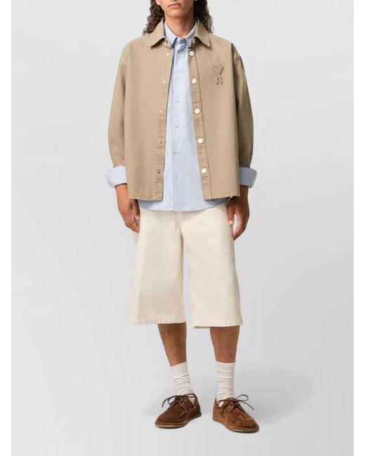 AMI Natural Knitted Adc Overshirt for men