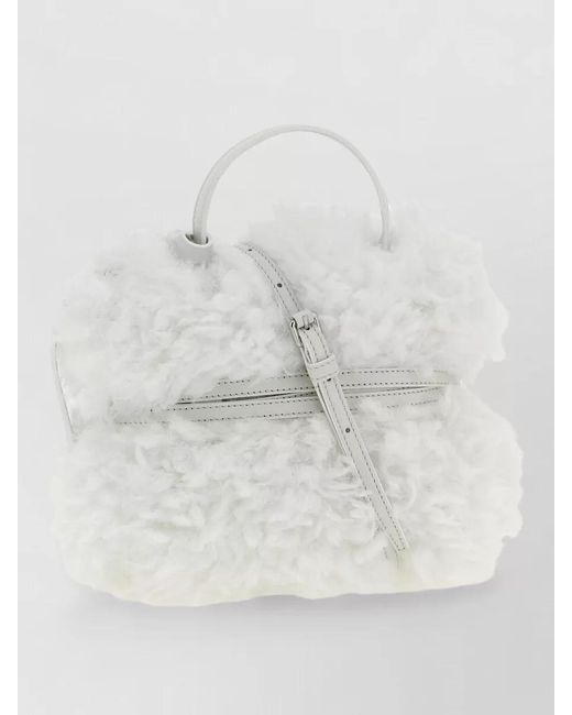 Moschino White Tie Me Small Backpack Adjustable Strap Handle
