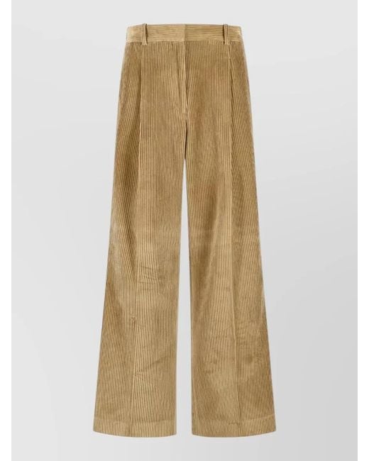 Rohe Natural Wide Leg Corduroy Trousers Belt Loops