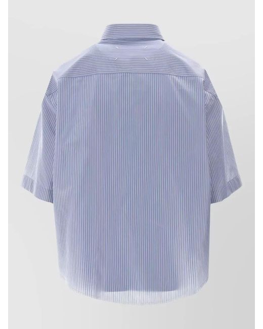 Maison Margiela Blue Short-Sleeve Shirt