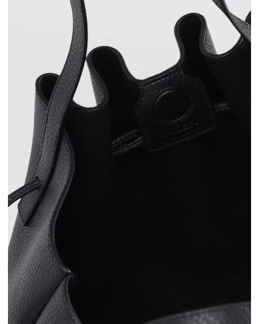 Yuzefi Black Asif Leather Draped Bucket Bag