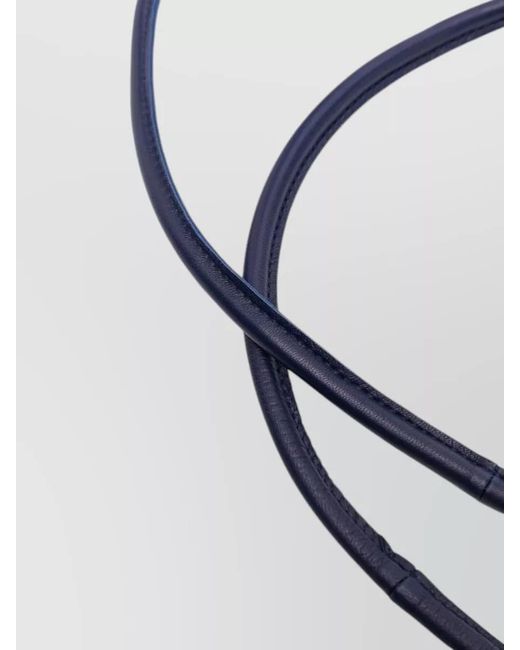 FURLING BY GIANI Blue Calf Leather Cord Belt Knot Detail