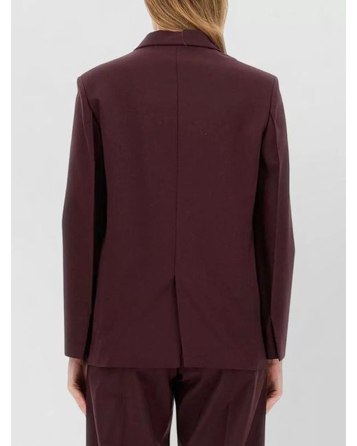 Alysi Red Regular Fit Jacket Front Pockets Lapels
