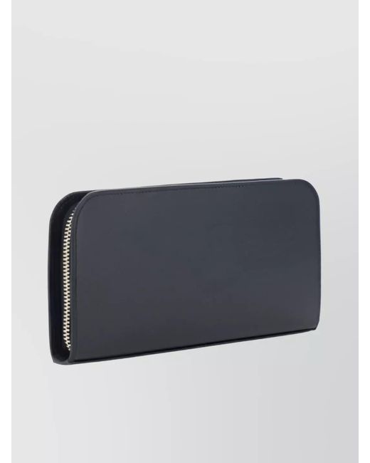 Saint Laurent Blue Grained Leather Rectangular Wallet for men