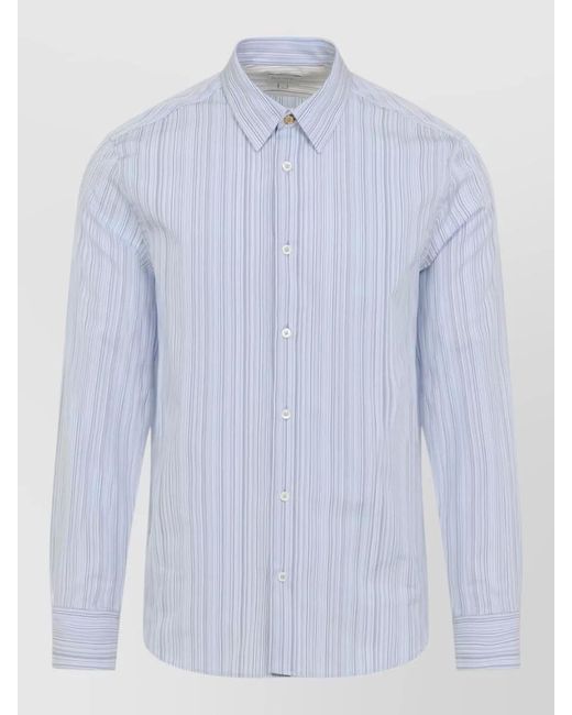 Paul Smith Blue Striped Slim-Fit Cotton Shirt for men