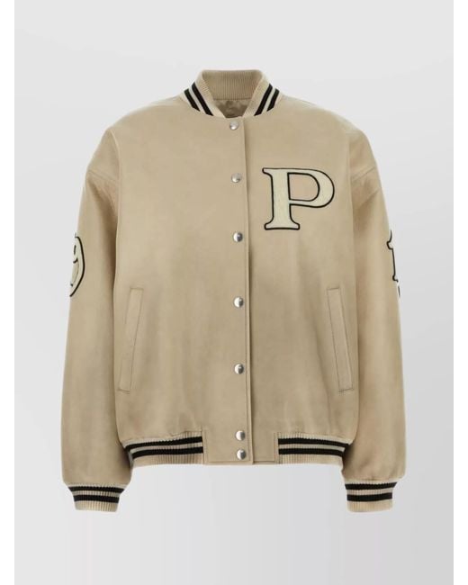 Prada Natural Leather Bomber Jacket