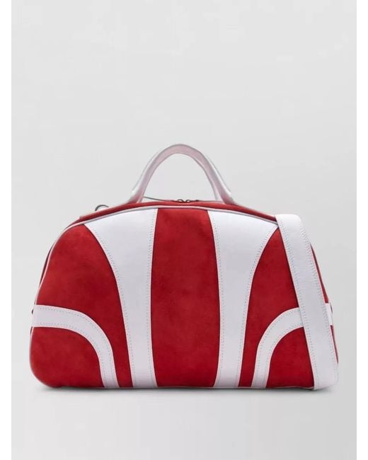 Dries Van Noten Red Dustin Medium Leather Shoulder Bag for men