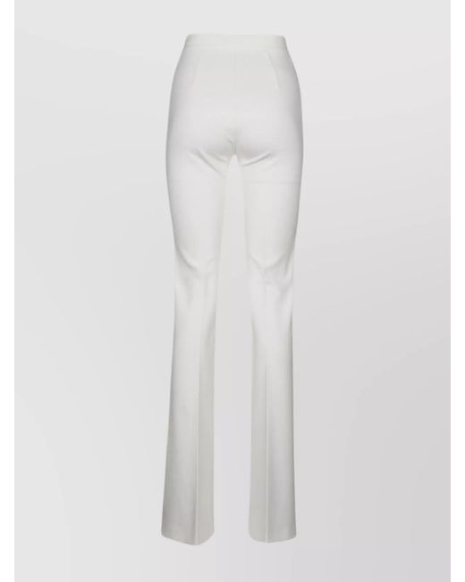 Pinko White High-Rise Flared Trousers