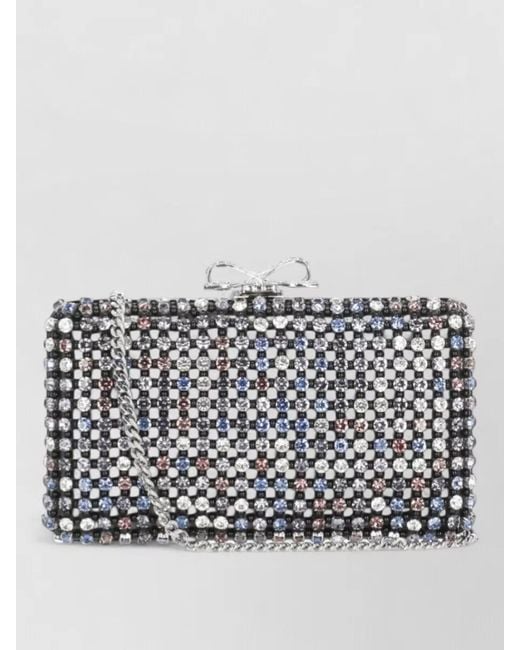 Self-Portrait Gray The Bow Clutch Bag