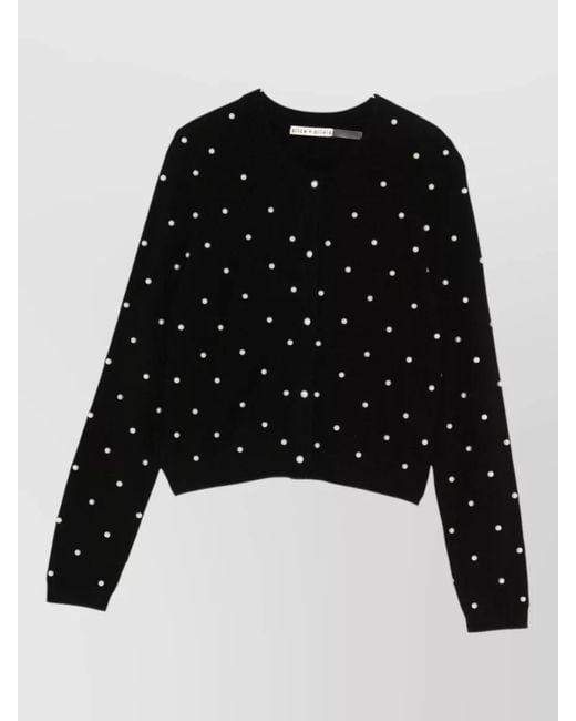 Alice + Olivia Black Dollie Cashmere Cardigan Long Sleeve Design