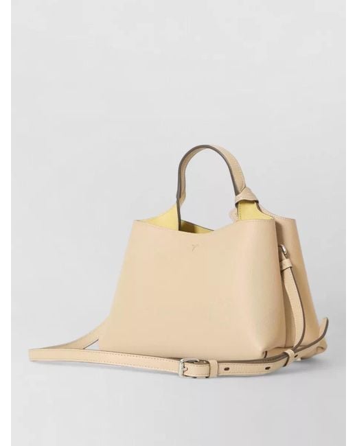 Tod's Natural Micro Leather Shoulder Bag Structured Design
