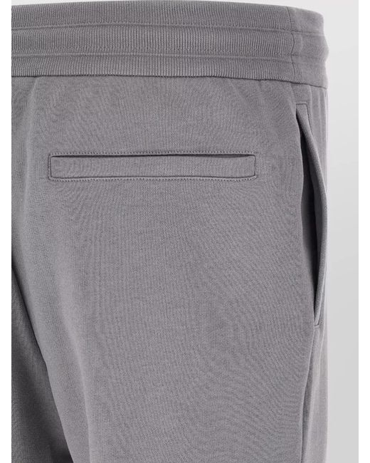 Kiton Gray Cotton Tracksuit Hood Ribbed Cuffs Pockets for men