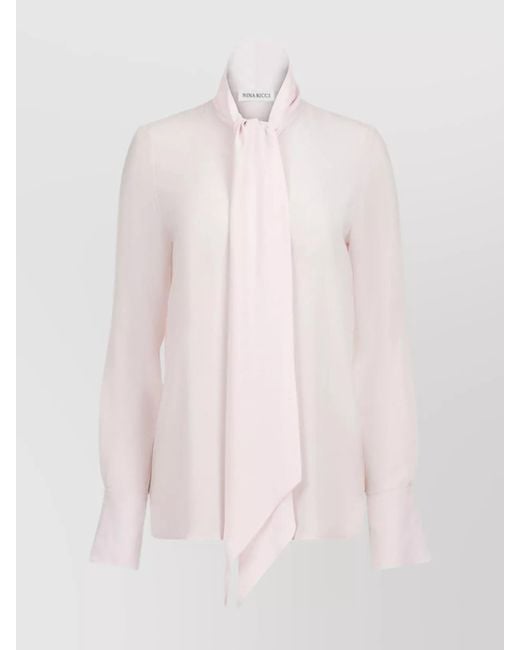 Nina Ricci Pink Sleeved Scarf Tie Top