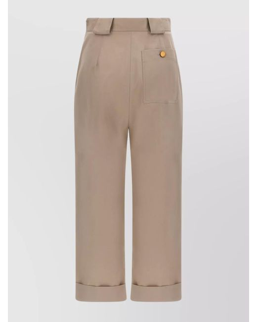 Max Mara Natural Cotton Cropped Trousers
