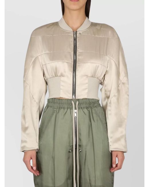 Rick Owens Natural Silk Padded Bomber Jacket