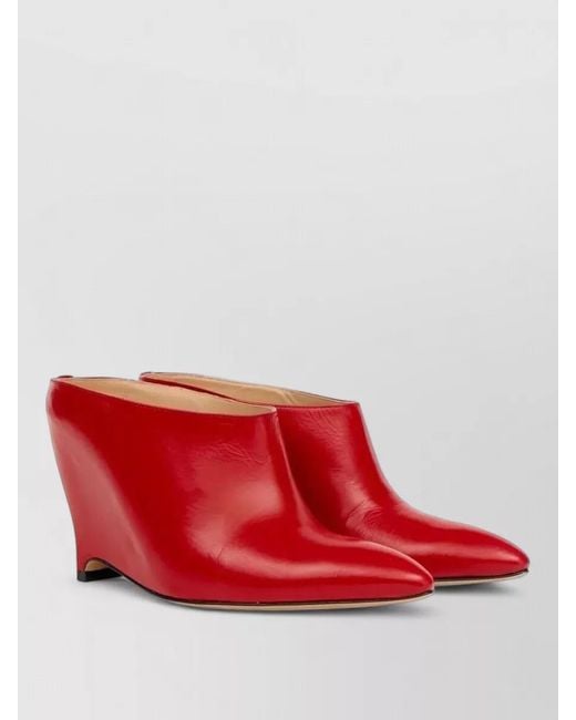 Maison Margiela Red Leather Mules