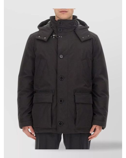 Fay Black Down Regular-Fit Padded Jacket for men