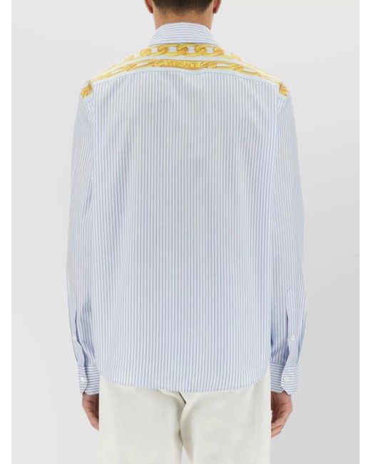 Versace White Striped Cotton Shirt for men