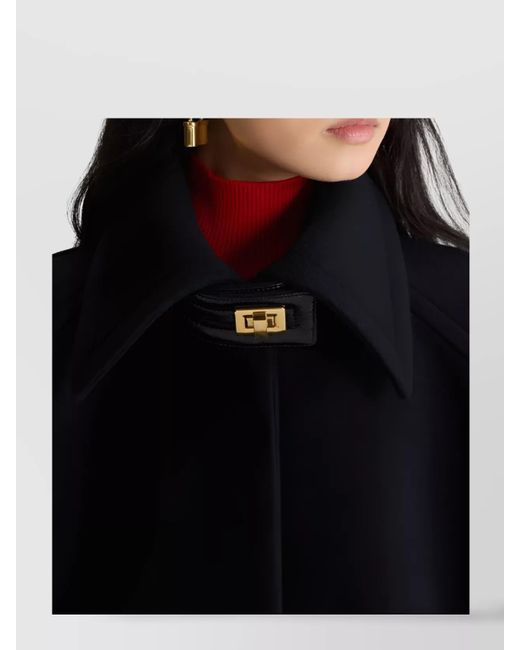 Patou Black Virgin Wool Oversized Coat