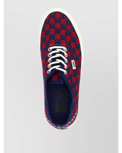 Vans Blue Checkerboard Canvas Lace-Up Sneakers