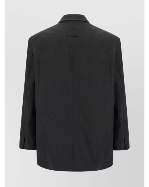Fear Of God Black Tailored Single Button Blazer With Notched Lapel for men