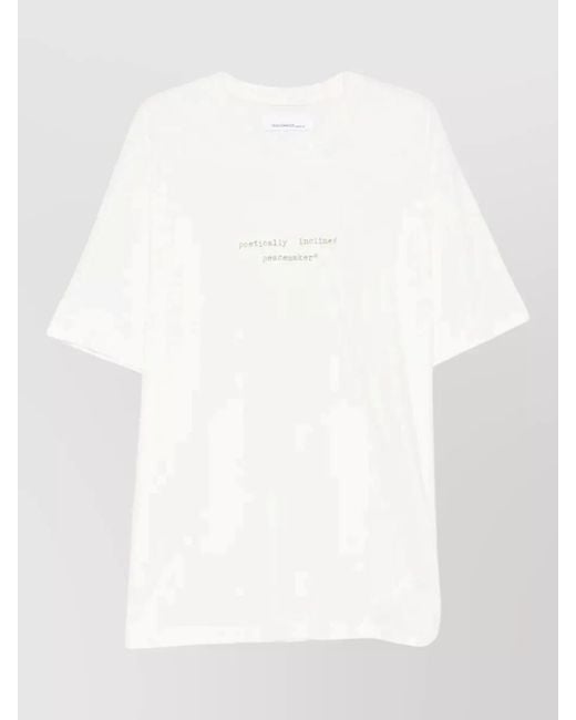 OAMC White Landart 02 Print Loose Fit T Shirt for men