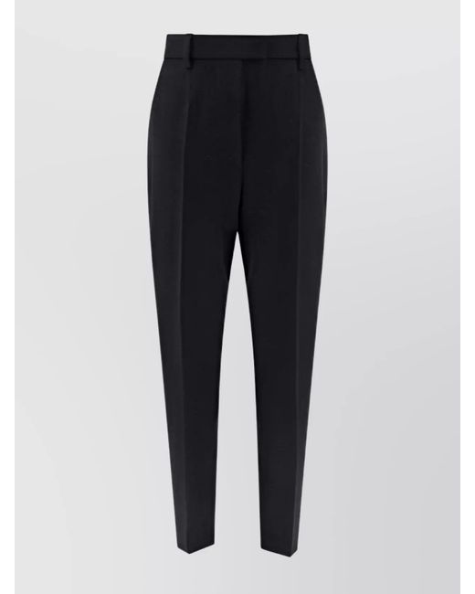 Prada Blue Wool Trousers With Belt Loops And Pleats