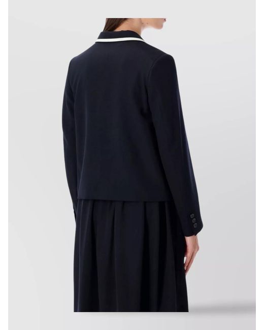 Comme des Garçons Blue Wool Cropped Blazer