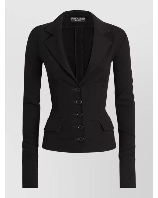 Dolce & Gabbana Black Single-Breasted Virgin Wool Blazer
