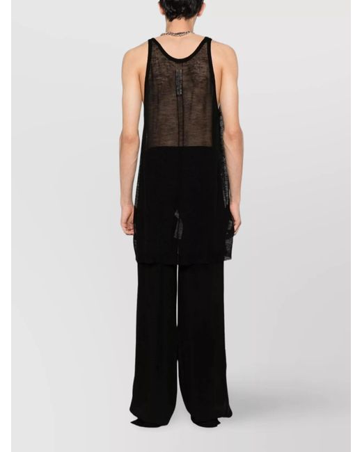 Rick Owens Black Wool Knitted Tank Top for men