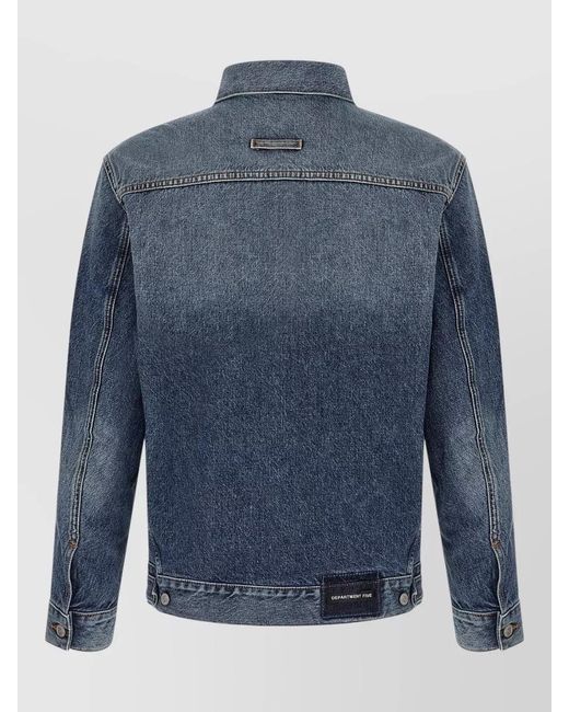 Department 5 Blue Soul Jacket Long Sleeves Chest Pockets for men