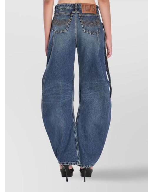 Jean Paul Gaultier Blue Denim Wide-Leg Trousers