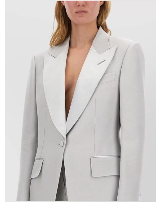 Tom Ford White Single-Breasted Tuxedo Blazer