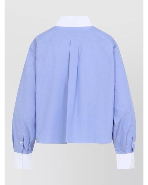Céline Blue Cropped Shirt
