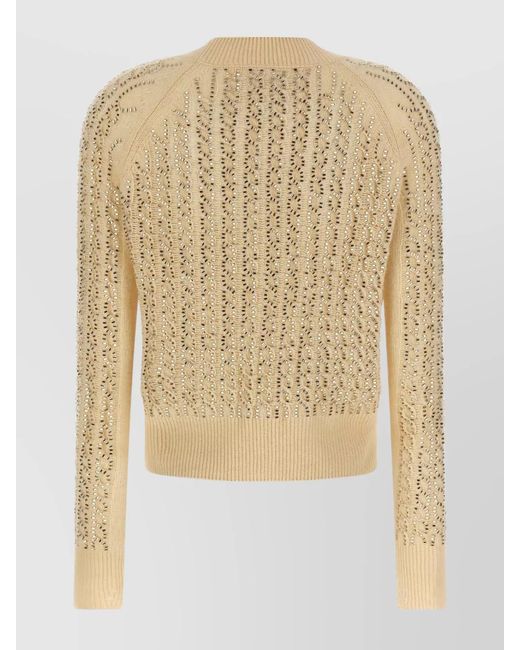 Ermanno Scervino White Wool Cashmere Studded Jumper