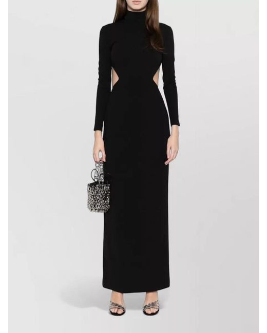 Solace London Black Maxi Dress High Slit Backless Cutout