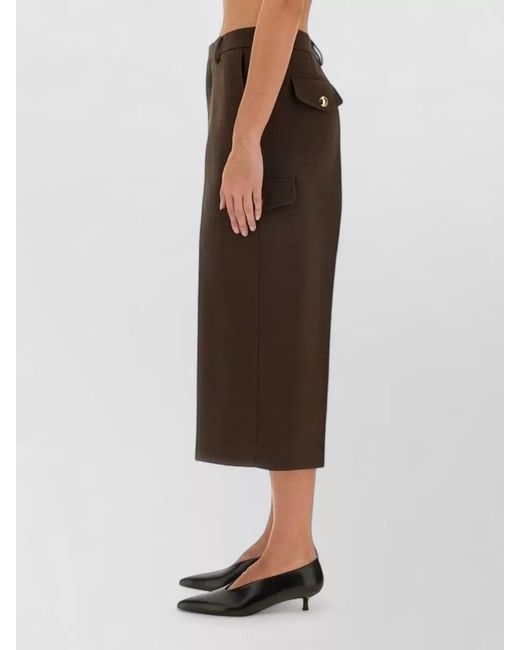 AMI Brown Military Bermuda Shorts Belt Loops Pockets