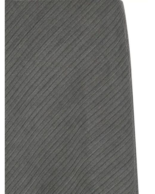 Alberta Ferretti Gray Chevron High Waist Flared Skirt Design