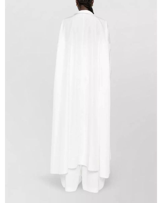Norma Kamali White Relaxed Long Shirt Dress Lightweight Sleeves