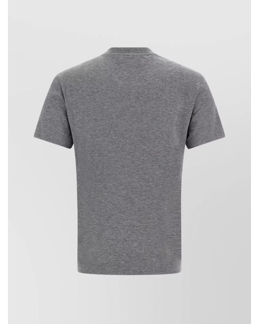 Fendi Gray Cotton Printed Embroidered T-Shirt