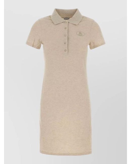 Burberry Natural Piquet Polo Dress Short Sleeves Collar