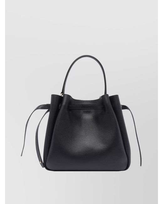 Tory Burch Black Romy Small Leather Bucket Bag