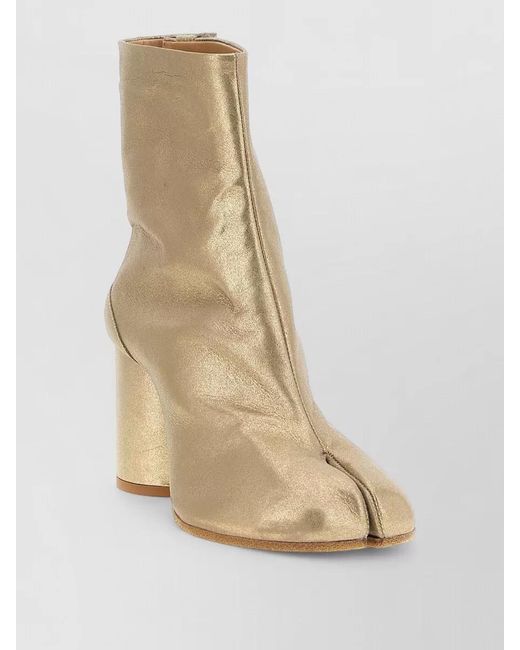 Maison Margiela Natural Tabi Ankle Pumps Block Heel Metallic