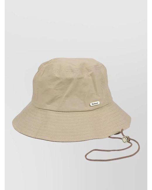 Barbour Natural Asker Showerproof Bucket Hat Adjustable Strap