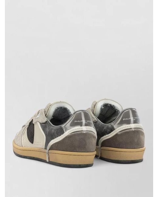 Philippe Model Multicolor Suede Low Top Lace Up Sneakers for men