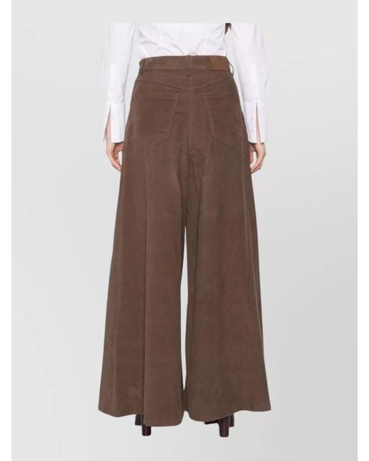 Brunello Cucinelli Brown Tailored Wide Leg High Waisted Pants