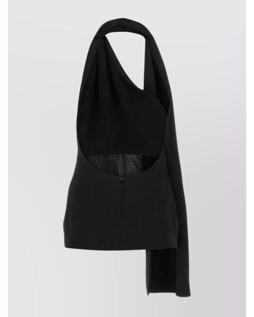 Loewe Black Satin Backless Mini Dress